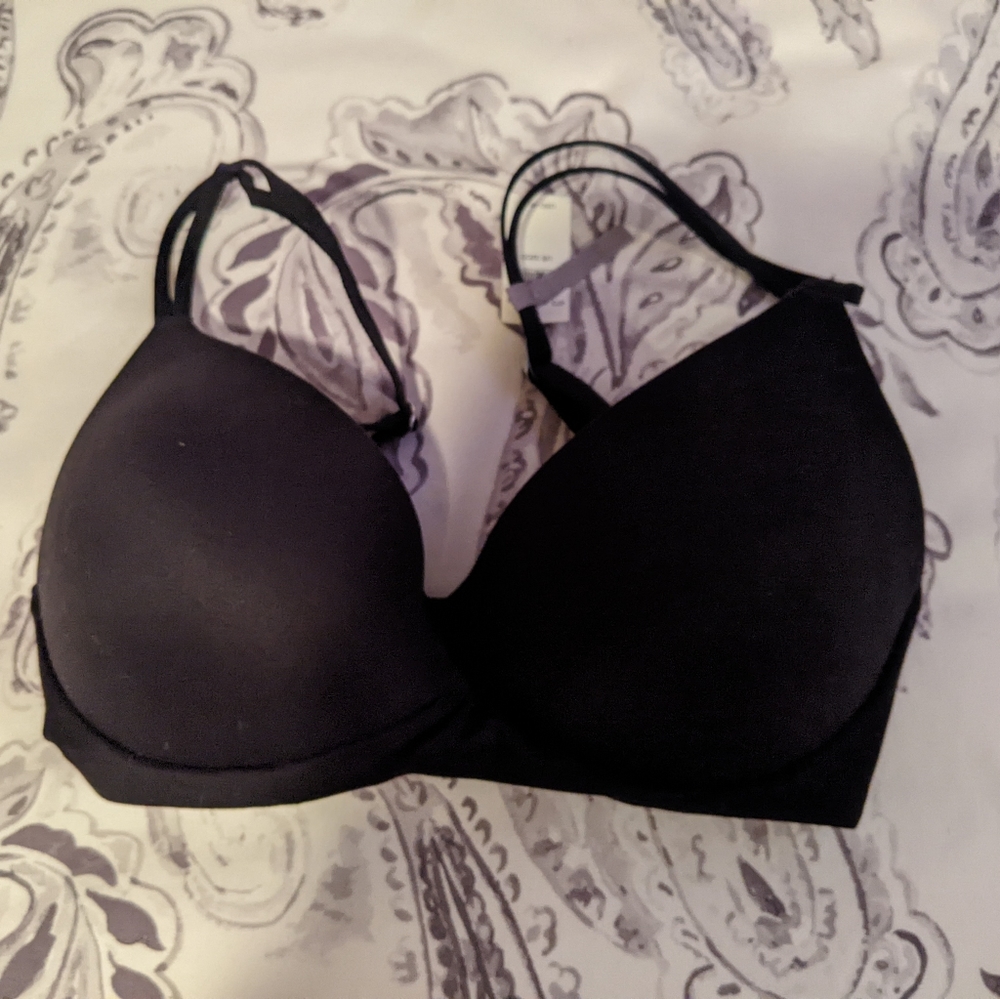 Aerie black wireless push-up bra